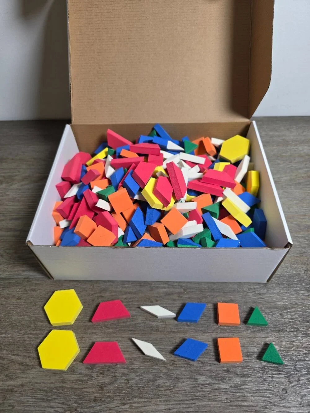 Set of Foam Pattern Blocks Educational Math Manipulatives Geometry 475+ Pieces